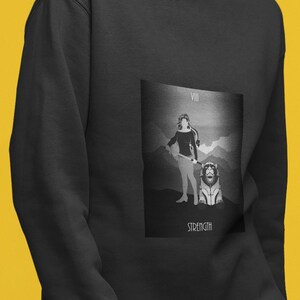 Strength Tarot Sweatshirt - Wiccan Goth Top - Witchy Street Wear - Spiritual Clothing
