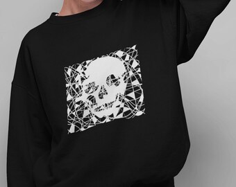 Sudadera con estampado de calavera / Cuello redondo gótico unisex