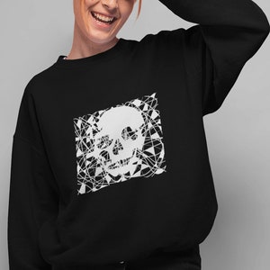 Dark Aesthetic Sweatshirt | Skull & Harley Print | Goth Top | Edgy Alternative Fashion