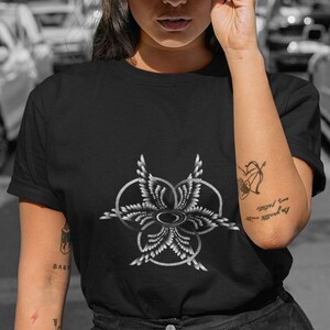Ethereal Angel Top, Celestial Graphics, Unique Symbolic Art, Goth Occult Shirt