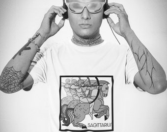 Camiseta con signo de fuego de Sagitario, regalo de cumpleaños de astrología, camisa del zodíaco, ropa personalizada del zodíaco
