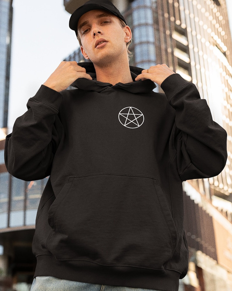 Pentagram Hoodie  Wiccan Pagan Symbol, Gothic Occult Clothing, Witchy ...