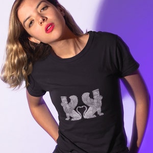 Winged Sphinx Gothic Tee, Ancient Creature Shirt, Abstract Mythical Design