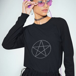 Goth Pentacle Tee - Unisex Wiccan Shirt, Witchy Symbol for Pagan, Grunge Clothing