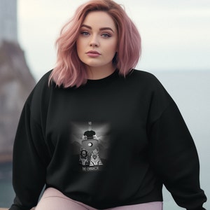 Sudadera con el carro de las cartas del tarot - Top de justicia - Ropa gótica espiritual - Suéter de gran tamaño