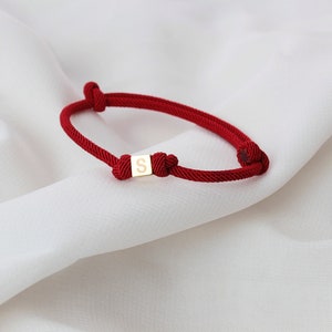 14K Gold Unisex Würfel Seil Anpassung Armband, Gold Buchstabe Armband, Zierlich, İnitial, Anpassung 14K Gold Armband, Unisex Armband