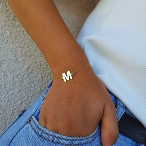925 Silver Initial Bracelet Bracelet Personalized with Letter Minimal Bracelet Custom Bracelet Handmade Bracelet Custom Initial Bracelet