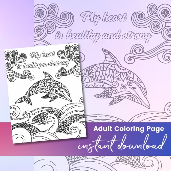 Dolphin Heart Coloring Pages
