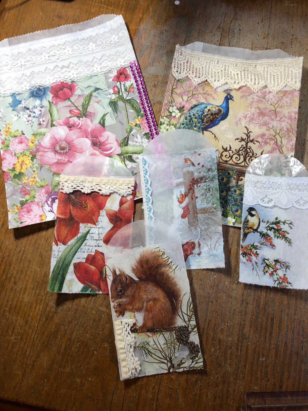 Glassine Bags, Decorated Set of 6 Etsy