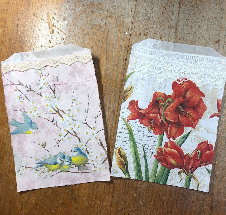 Glassine Bags, Decorated Set of 6 Etsy