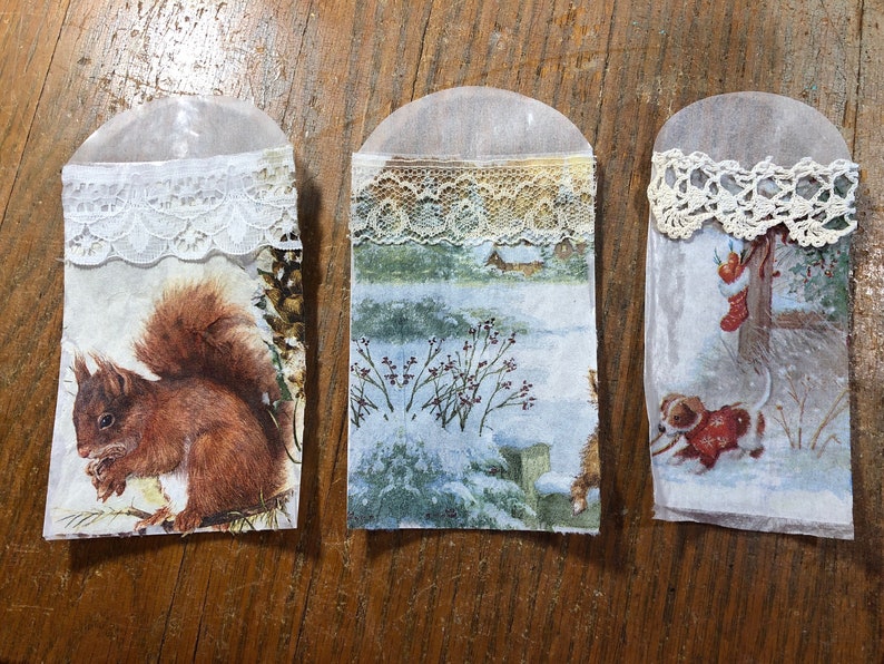 Glassine Bags Decorated Set of 6 Etsy