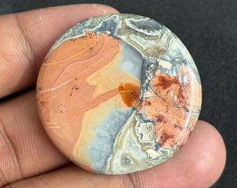 Handmade Maligano Jasper Cabochon (39X38mm, 77Cts)