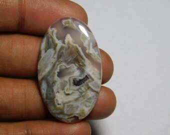 Cabujón de ágata en forma de aguja, hecho a mano, 32 quilates