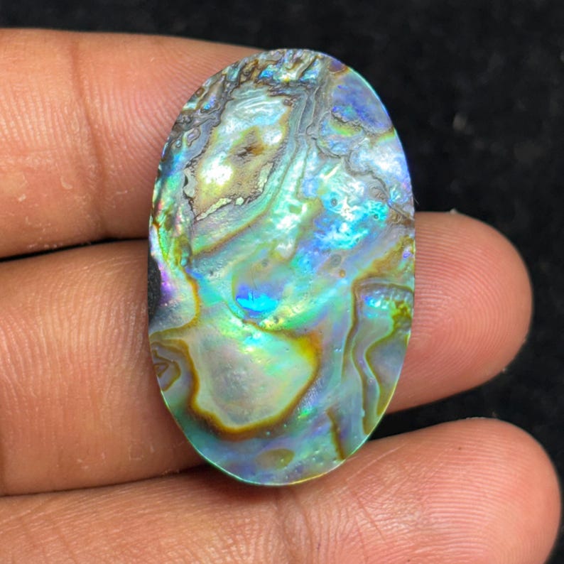 AAA Abalone Shell Cabochon: Loose Gemstone for Jewelry Making (36x22mm ...