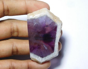 Natural Amethyst Lace Slice Cabochons, Top quality Amethyst Lace Slice Gemstone, Amethyst Lace Slice stone Handmade  124Cts.(53X30mm)