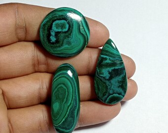 Lot de cabochons d'azurite et de malachite : ensemble de pierres précieuses fait main, 116 carats
