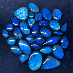 AAA Blue Labradorite Gemstone Cabochons: Handmade Wholesale Stones