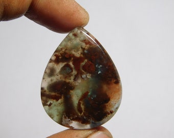 Cabujón de calcedonia hecho a mano (45 cts, 34 x 26 mm)