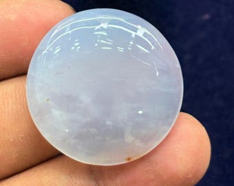 Piedra preciosa cabujón de calcedonia azul natural (33 x 33 mm, 70 cts)