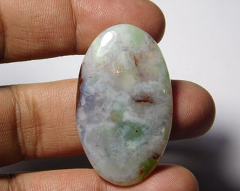 Cabujón de calcedonia hecho a mano, 50 cts (42 x 25 mm)