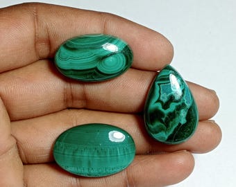 Lot de cabochons d'azurite et de malachite : ensemble de pierres précieuses fait main, 103 carats