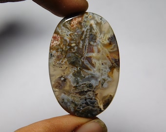 Cabujón de ágata en forma de aguja hecho a mano (56 cts)