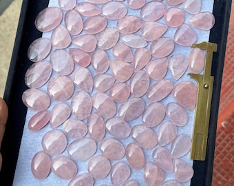 AAA Rose Quartz Gemstone Cabochons: Handmade Polished Stones for Jewelry