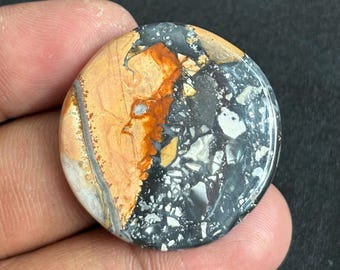 Handmade Maligano Jasper Cabochon Gemstone (35X34mm, 56Cts)