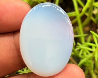 Piedra preciosa cabujón de calcedonia azul natural (33 x 24 mm, 32 cts)