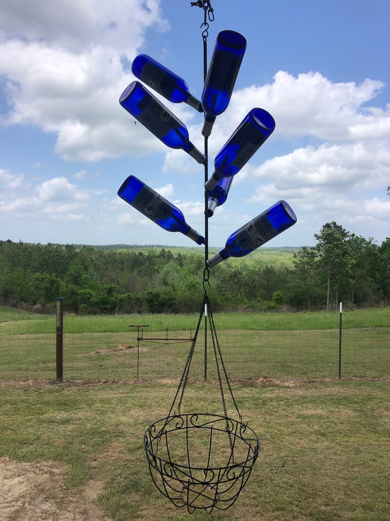 Hanging Bottle Tree With Ring for Hanging Flower Baskets Etsy
