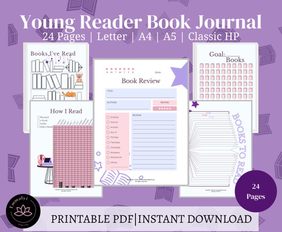 The Young Reader Book Journal 24 Pages Reading Planner 4 - Etsy