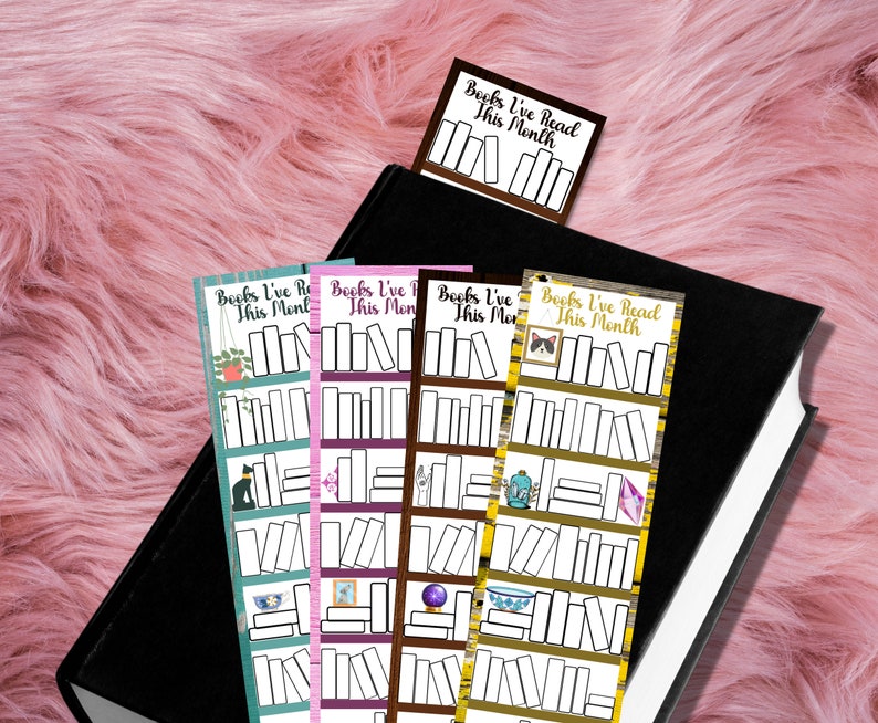 Printable Bookshelf Style Bookmarks for Book Tracking Great Gift for ...