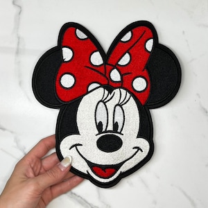 Iron on patches - MINNIE MOUSE M Disney - pink - 8x5cm - Application  Embroided badges