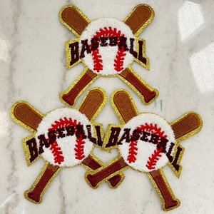 4.75&quot; Baseball Bat Iron On Sport Patch
