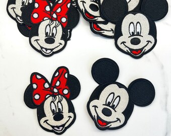 Iron On 4" Mickey Mouse Minnie Mouse Embroidery Patch DIY