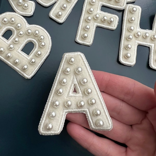 2.5" Pearl Velvet Letter Patches SELF ADHESIVE 3M Patch DIY