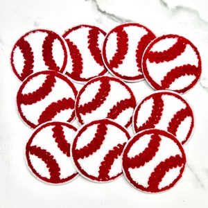 2.4&quot; Baseball Adhesive Sticker Chenille Sport Patch