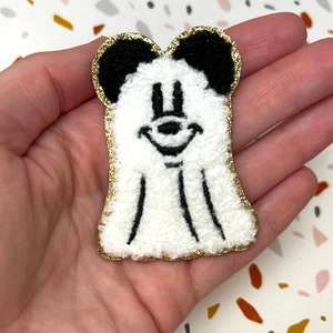 2.5” Halloween Ghost Mickey Mouse Self-Adhesive 3M Chenille Patch Fall Theme Park DIY