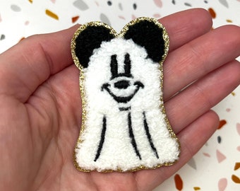 2.5” Halloween Ghost Mickey Mouse Self-Adhesive 3M Chenille Patch Fall Theme Park DIY