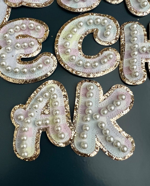 2.5 Pearl Velvet Letter Patches SELF ADHESIVE 3M Patch DIY 