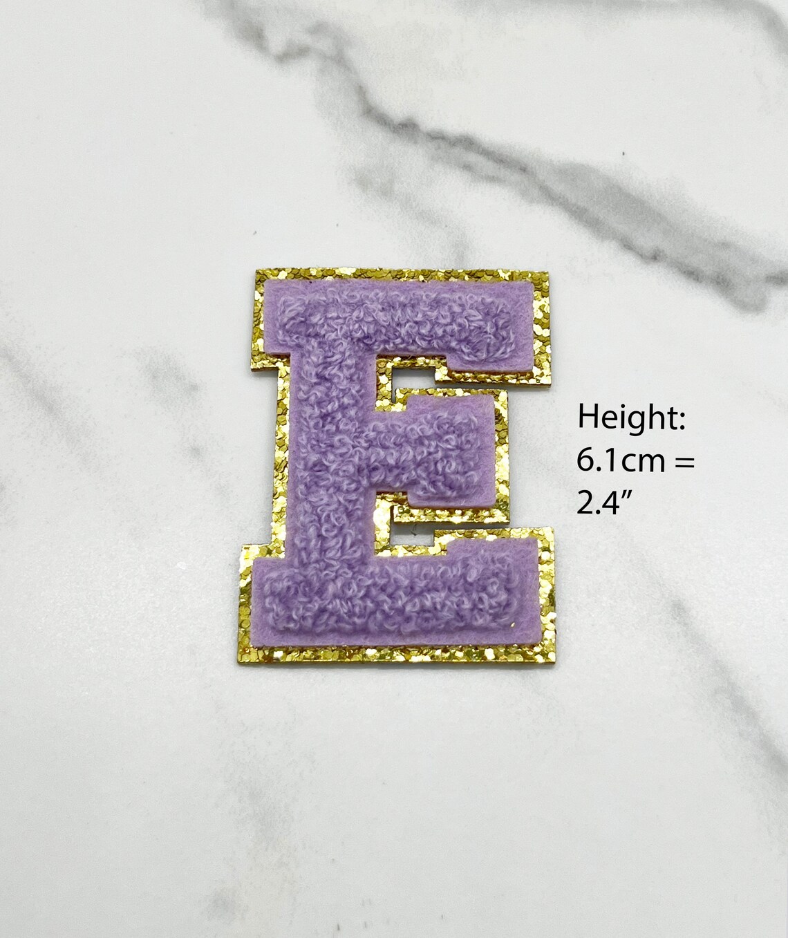 PURPLE 2.4 SELF ADHESIVE Chenille Glitter Letter Patch - Etsy