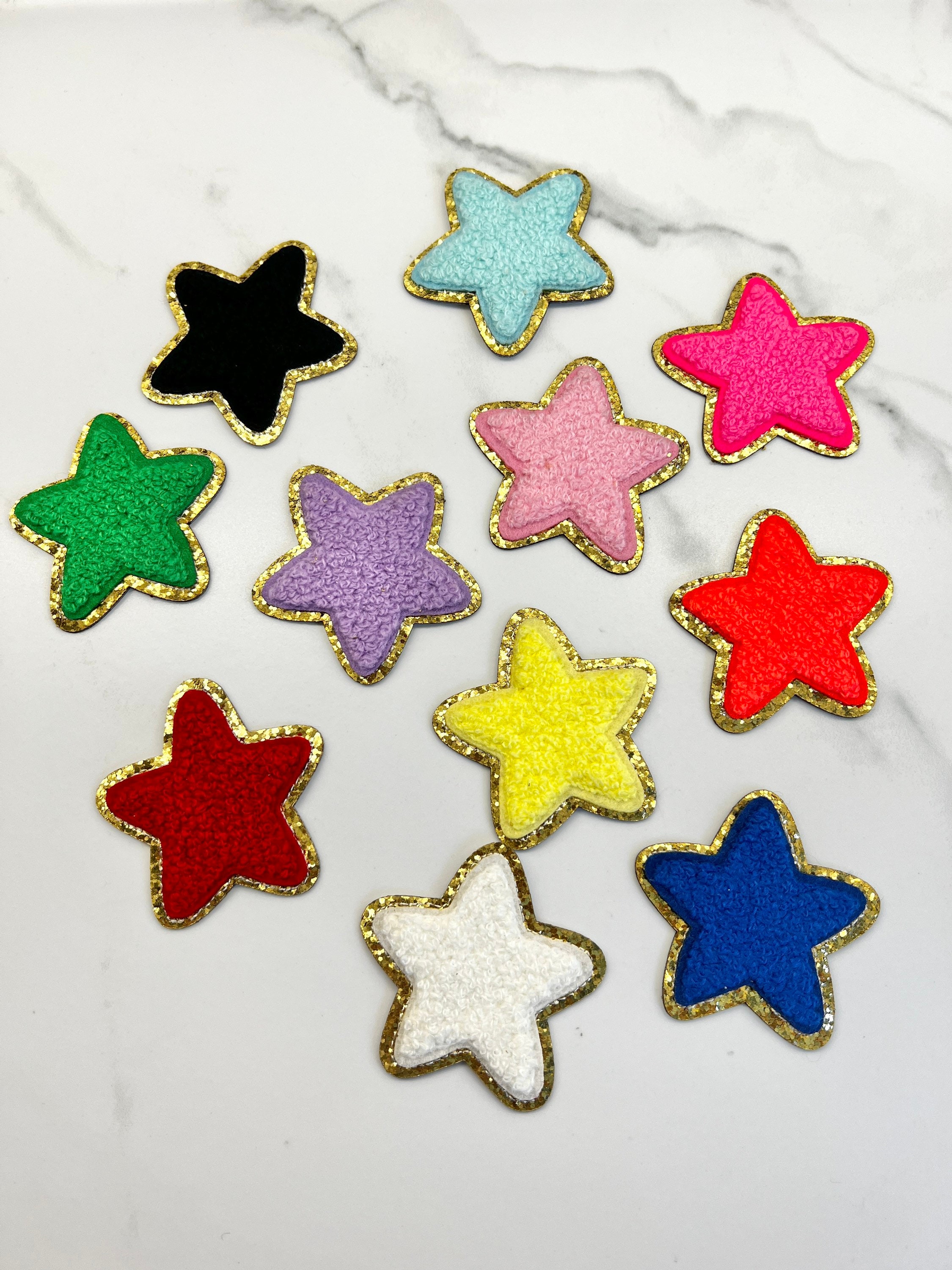 1.5 Mini Chenille SELF ADHESIVE Letter Patches 9 Colors Patch 