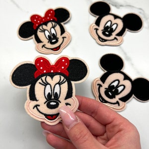 3.5&quot; Large IRON ON Mickey Mouse Minnie Mouse Disney Inspired Embroidery Patch DIY