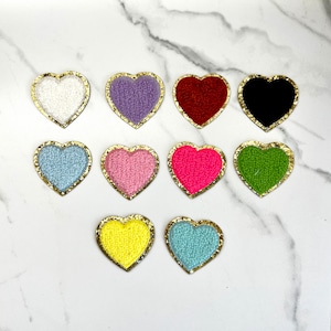 2&quot; Small Heart Chenille Glitter Patch DIY Gift