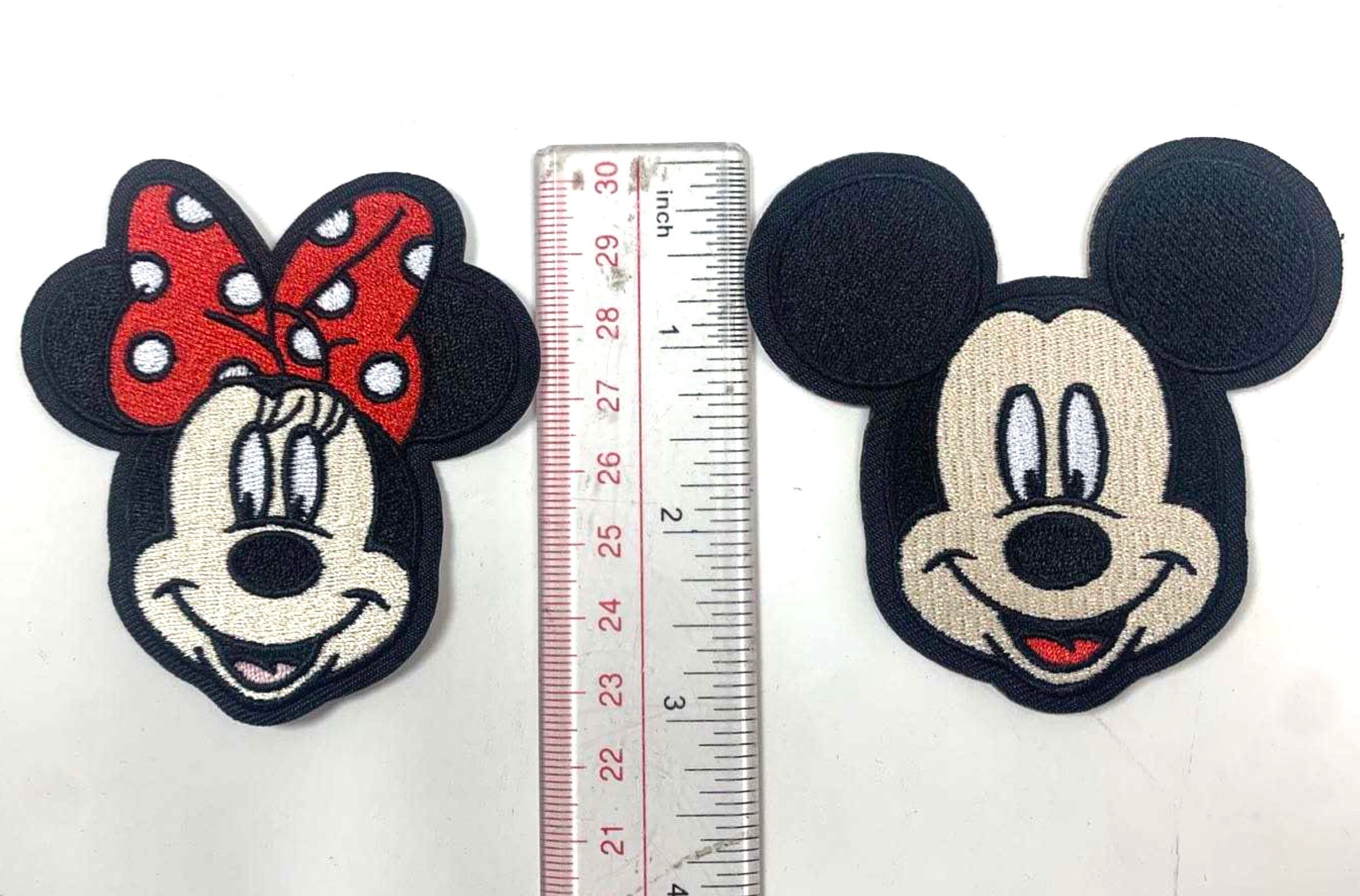 ❤︎ 3” 4” 5” 粘着性 赤いリボン ミッキーマウス ミニーマウス 3M 刺繍