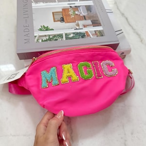 Magic Rainbow Style Fanny Pack Waist Bag Crossbody Bag Concert Bag  Chenille Patches Gift for Her Birthday Sewn On