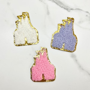 Cadeau bricolage Castle adhésif et thermocollant en chenille scintillant de 2,6 po.