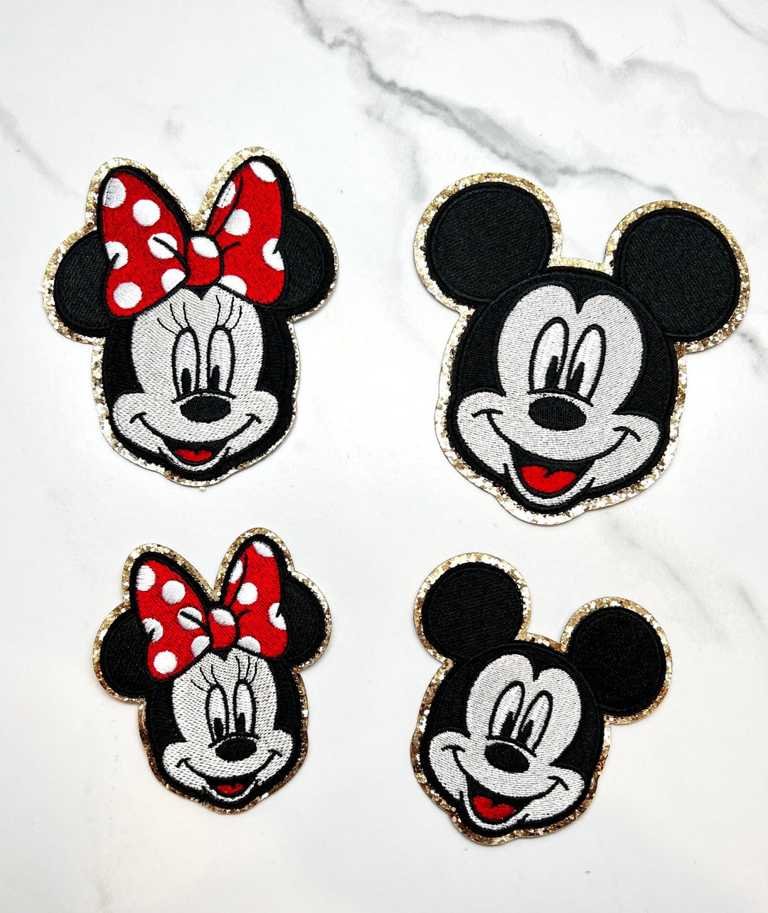 Glitter Mickey Mouse Minnie Mouse 3M Embroidery Patch DIY Etsy
