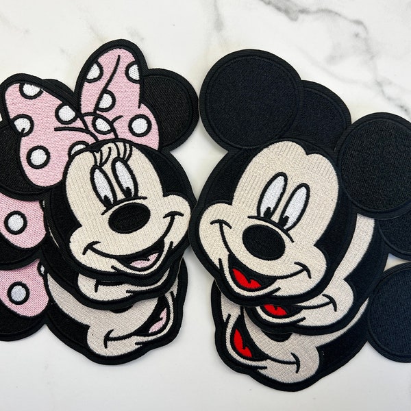 3” 4” 5” Pink Bow Mouse Self-Adhesive 3M Embroidery Patch DIY