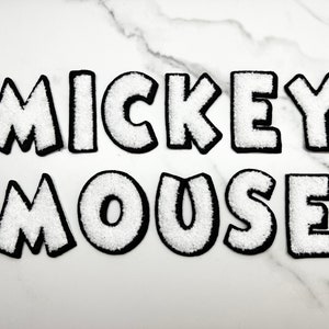 2.15&quot; Mickey Font Letter Patches SELF ADHESIVE 3M Pearl Letter Patch DIY
